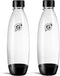 sodastream 1L Twin Pack Dishwasher Safe Slim Bottle (Black)
