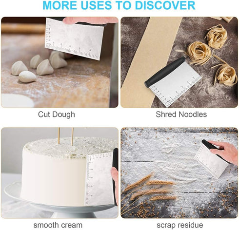 6 Inch Stainless Steel Dough Cutter & Chopper, Multi-Purpose Kitchen Tool for Baking and Cooking