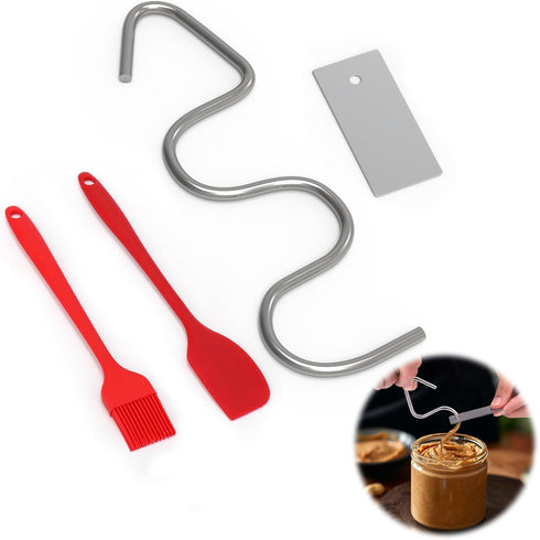Vodolo Natural Peanut Butter Stirrer Tool,Nut Butter Mixer Kit Fits 16 -