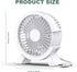 USB Fan 5in Mini Desk Table Fan, Personal Quiet Fan, Portable Desktop Cooling Fan Powered by USB for Camping, Home,