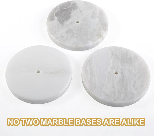 African Genuine Marble Paper Towel Holder, 6" Metal Rod Stand for Kitchen Organization, Fits Standard Size Rolls (Namib