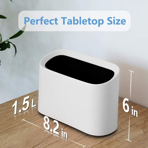 AYADA Tiny Desk Mini Trash Can, 1.5 L Desktop Waste Basket, Cute Plastic Trash Bin for Countertop