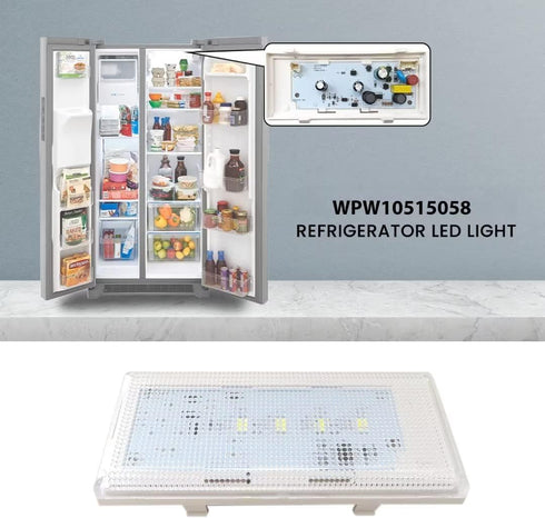 W10515058 Refrigerator Freezer LED Light Replacement for GE Models, Compatible with WPW10515058
