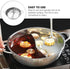 PACKOVE Double Flavor Hot Pot, Divided Stainless Steel Soup Pot, Dual Sided Shabu Shabu Pot for Home