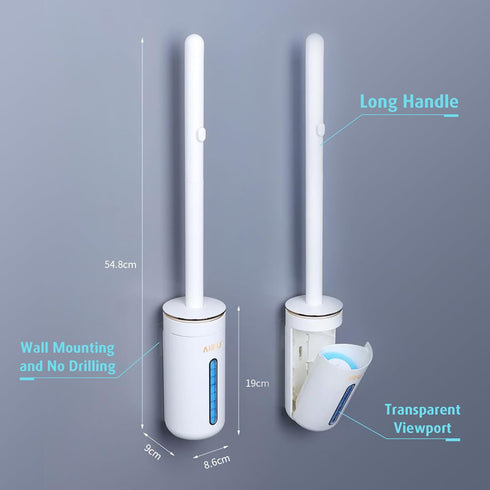 24 Count 1 1 1 (1 24) AIR U+ Disposable Toilet Brush, Toilet Bowl Cleaning System with Wand Refill, Clean Brush Starter