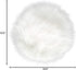 IVON 15.5'' White Round Faux Fur Rug, Fluffy Soft Cushion for Chair, Background for Nail Desk Photos (1pcs White)