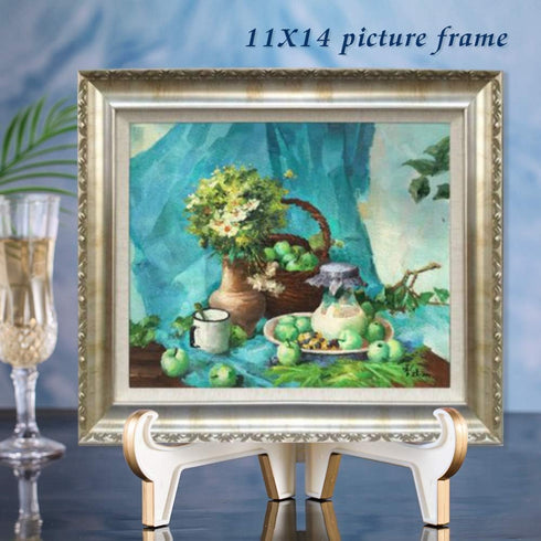 Artliving 2 Pack 10inch White Gold Acrylic Easels for Displaying Pictures, Decorative Plates, and Artworks