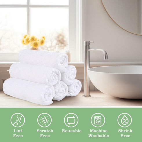 200 Pack (12" 12"), UNIMADE Washcloths Bulk - - Face Towels x Highly Soft Wash Cloths and Hand Towels, Fast Drying