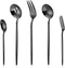 LAZAHOME 5-Piece Matte Black Serving Utensils Set, Stainless Steel Flatware for Dinner Parties, Dishwasher Safe