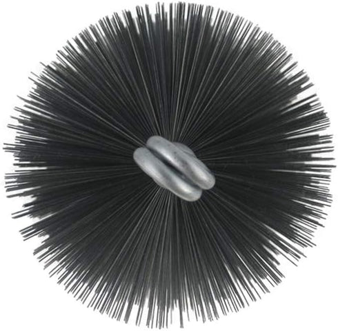 Round Furnace Boiler Tube Brush Head Double Spiral with Loop - Trash Chute Door Supply (Wire, 3.75 Inch Diameter for 4