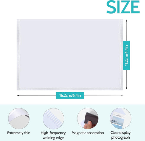18 Pack Magnetic Picture Frame, Magnetic Photo Frames for Refrigerator 4x6 , Magnetic Frame High Definition Show Photos, Picture Magnets for Refrigerator, Metallic Surfaces, Cabinet(White Border) by vivinin