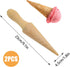 2Pcs Ice Cream Cone Molds, Reusable wooden Cream Horn Molds Waffle Cones Pizzelle Roller Egg Roll DIY Mold for Kitchen Cooking and Baking