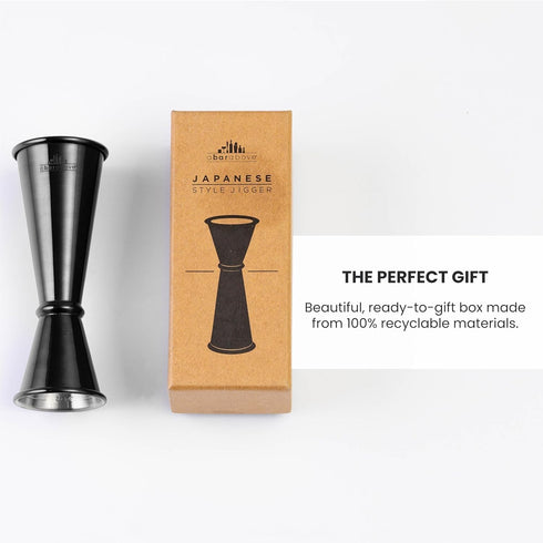 8 304 1 A Bar Above Premium Japanese Jigger, with Measurements Inside, Professional and Heavy-Duty, Stainless Steel