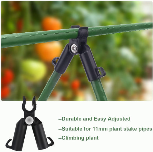 Zwish 50Pieces Adjustable Plant Trellis Connectors - Tomato Plant Cages Accessories for 11mm Plant Stake Connectors
