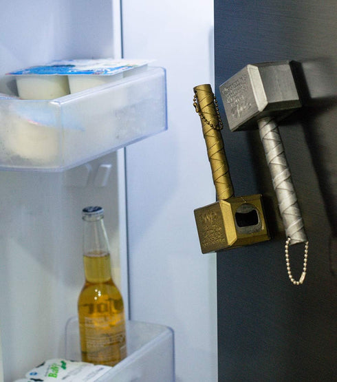2-Pack Magnetic Hammer Shaped Beer Opener and Glove Keychain Bottle Opener, Beer Gifts for Men