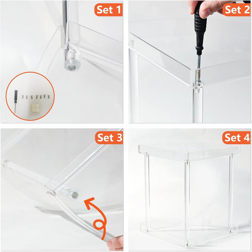 Counter Countertop 2 Bathroom Organizer Tier Storage Acrylic Corner Makeup Organizer for Makeup, Perfume, Vanity, Spice