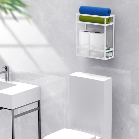 Meangood Shower Caddy 10.4" x 4.5" x 22.04", Hanging Organizer Over Shower Head for Shampoo, Conditioner with Hooks