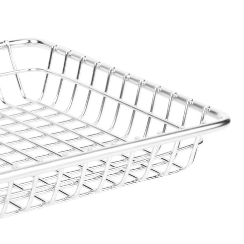 G.E.T. 4-835809 Metal Rectangular Wire Serving Tray, Stainless Steel Wire Baskets Collection