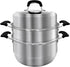 MANO Steamer Pot for Cooking, 11.8 Inch 2-Tier Stainless Steel Steaming Pot with Lid for Vegetables, Dumplings