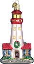 Old World Christmas Collection Glass Blown Lighthouse Ornament for Christmas Tree