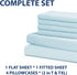 Home Collection Micro Caress Luxurious Sheet Set, 90GSM 4-Piece King Size with 2 Additional Pillowcases, Aqua Color