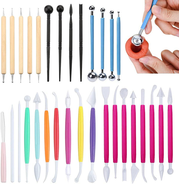 31pcs Fondant Cake Modeling Tools Kit for Cookie and Cake Decorating, Sugarcraft Sculpture and Pottery