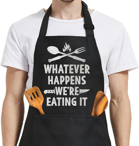 SANDJEST Mens Aprons with Pockets - Funny BBQ Kitchen Cooking Aprons for Birthday Christmas Gifts