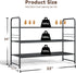 3 32.5" Tier Shoe Rack, Wide Shoe Organizer Sturdy Metal for Entryway, Garage, Shoe Shelf Stand for Small Space
