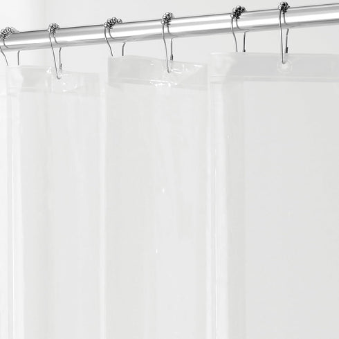 iDesign Waterproof PEVA Plastic Shower Curtain Liner, 72” x 72”, Clear