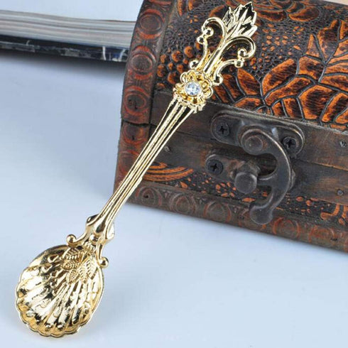 Yarlung Mini Coffee Spoons 16 Pack, 4.5 Inch Gold Vintage Spoon for Espresso, Tea, Dessert, Condiments