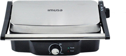 IMUSA Stainless Steel Electric Panini Press with Adjustable Temperature Settings, 1200W