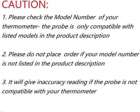 Grilling BBQ Meat Thermometer Probe Replacement Compatible with Thermopro TP25 TP20 TP07 TP-07 TP08 TP-08S TP06S TP16