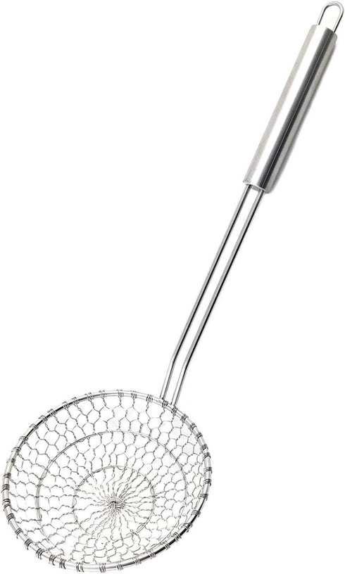 Best Utensils Asian Kitchen Stainless Steel Spider Strainer, Professional Wire Skimmer with 5-Inch Strainer Basket