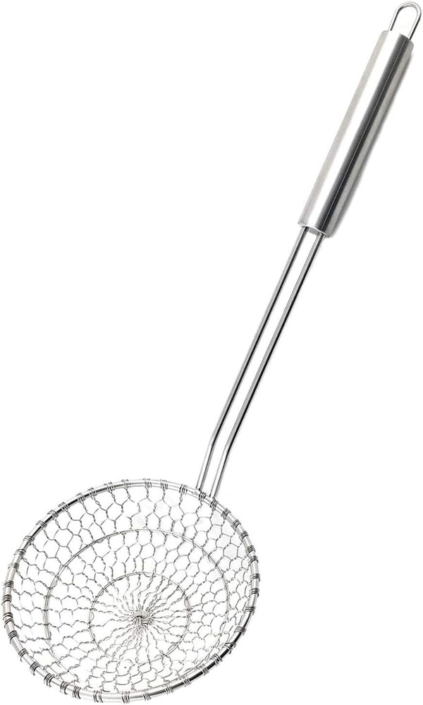 Best Utensils Asian Kitchen Stainless Steel Spider Strainer, Professional Wire Skimmer with 5-Inch Strainer Basket