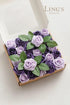 Ling's moment Artificial Wedding Flowers - 25pcs 1.5" Rose Buds and 2" Petite Roses in Lilac & Purple for DIY