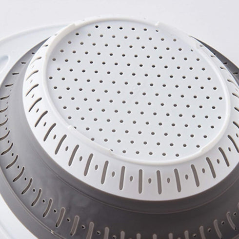 Collapsible Strainer/Colander Set of 2-Piece - 5 Quarts Food-Grade Silicone Kitchen Filter for Pasta, Veggies