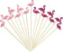 Minisland Pink Red Flamingo Cocktail Picks, 5 Inch Long Bamboo Toothpicks for Appetizers, 100 Counts