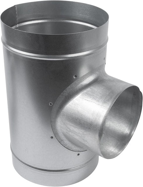 8'' Inch Duct T-Joint Splitter to 6" Inch 90° Degree Branch Connector for Exhaust Systems, T-Shaped Metal Junction