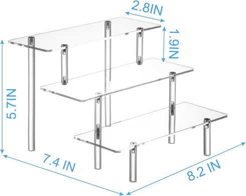 Clear Acrylic Perfume Display Stand Organizer, 3 Tier Cupcake Stand Risers for Tabletop Use