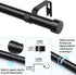 Black 1'' Diameter Curtain Rods for Windows 48 to 84 Inch, Modern Adjustable Heavy Duty Drapery Rod