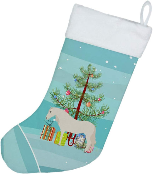 Caroline's Treasures BB9272CS Paso Fino Horse Christmas Stocking, Teal Fireplace Hanging Decor for Holidays