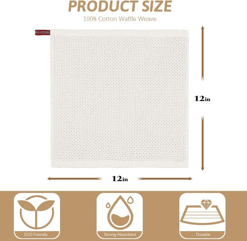 6 Pack 100% Rags-12x12 Inches Nialnant Kitchen Towels, Cotton Dish Cloth for Washing Dishes, Absorbent Quick Drying