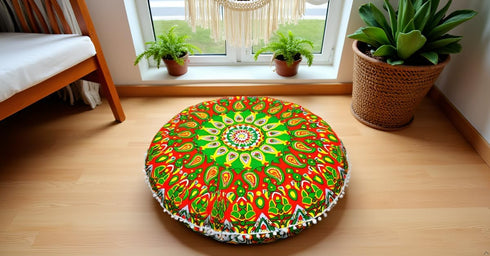 22 Inches Large Round seat Floor Cushion Chair Ottoman Cover Pouf Pillow Meditation Floor Cushions for Adults Seating
