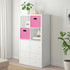 Black Foldable Storage Cubes, Fabric Organizer Bins with Dual Handles for Home, Pink