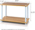 2-Tier Furinno Turn-N No Tools Tube Shelf/End Table, Single, Beech/White