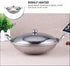 KALLORY 24cm Stainless Steel Stock Pot, Stir Fry & Wok Pan with Lid for Kitchen Cooking Hot-pot
