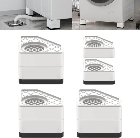 SEISSO Anti Vibration Pads, Shock and Noise Cancelling Foot Pads for Washing Machine, Protect Laundry Shaking (White)