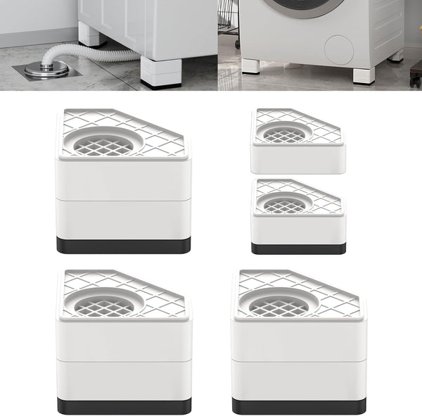 SEISSO Anti Vibration Pads, Shock and Noise Cancelling Foot Pads for Washing Machine, Protect Laundry Shaking (White)