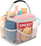 Masirs Mesh Shower Caddy Bag, Large Collapsible Organizer for Travel, Gym & Dorm, 9 Pocket (Grey)