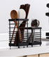 Cutlery Drainer, Stainless Steel Utensil Holder Sink Caddy, Rust Proof Kitchen Sink Organizer for Counter (Black)